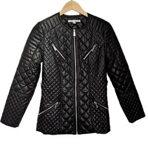 Via Spiga Black Quilted Zip Up Jacket Size XS